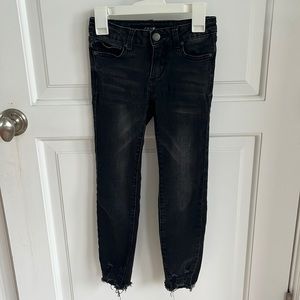 Girls Joes Jeans Stretch  SZ 8 Raw Hem Adjustable waist distressed black color